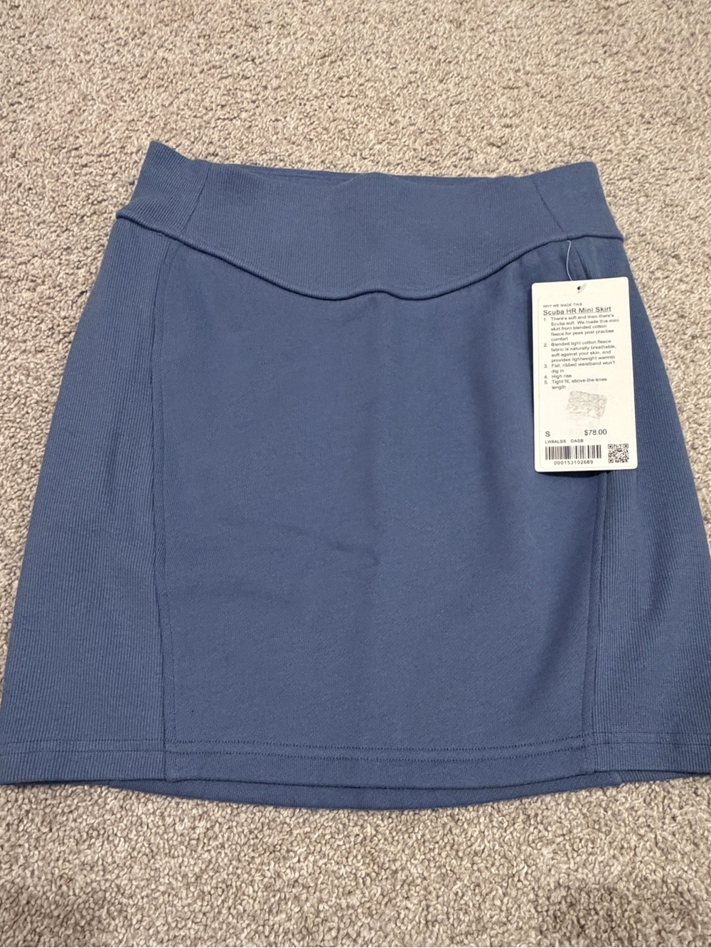 Lululemon Scuba High Rise Mini Skirt - Oasis Blue